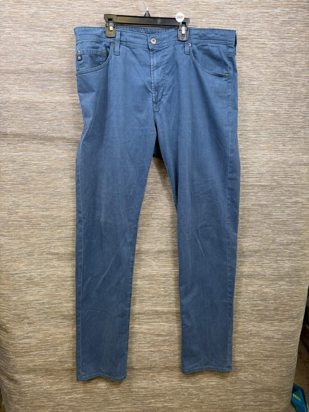 AG Adriano Goldschmied Straight Jeans Mens Size 38x34 Blue Slim Mid Rise